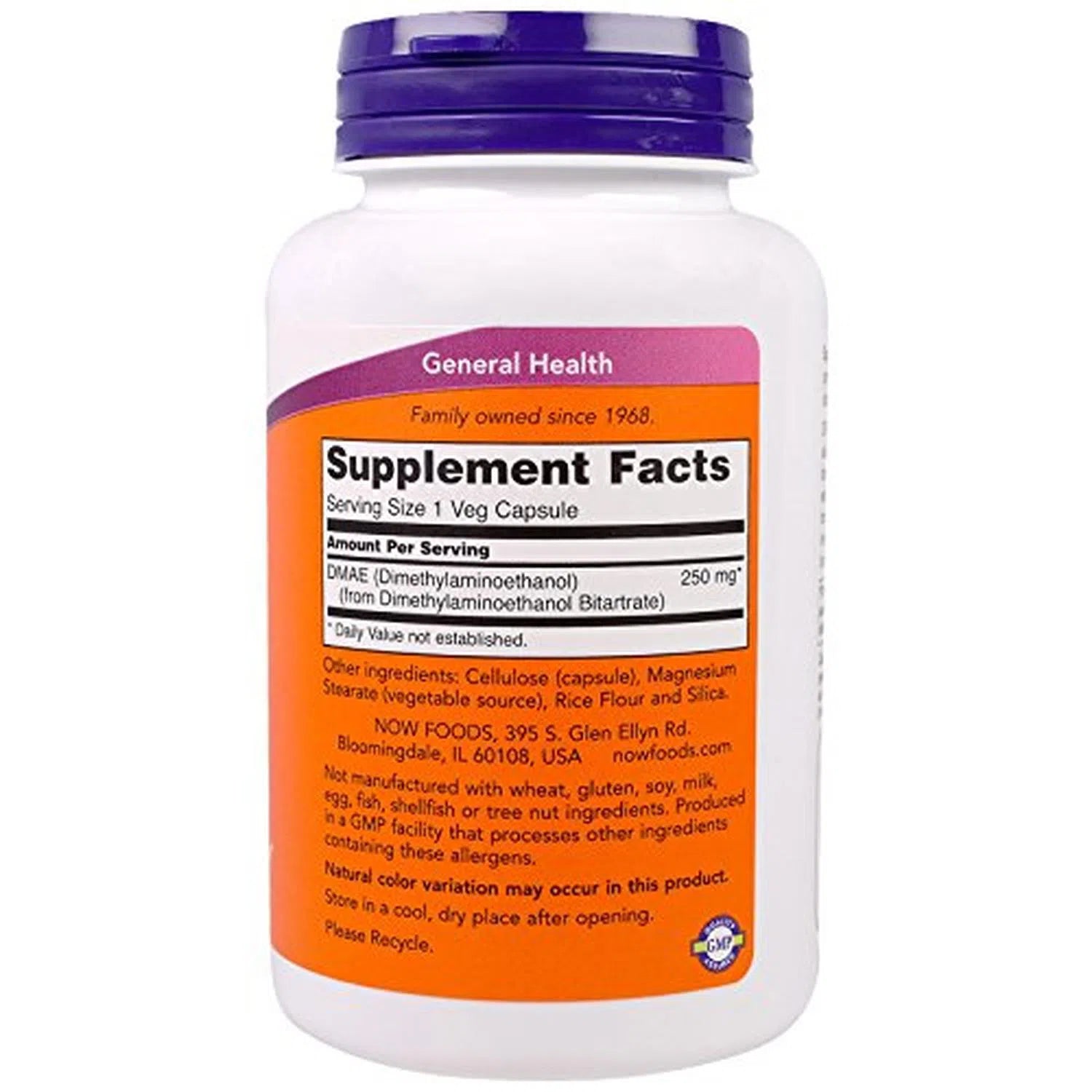 DMAE 250 mg, 100 Caps – NOW Foods-Wellu