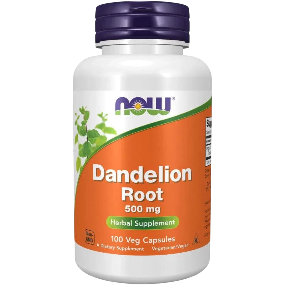 Diente de León Raiz Dandelion 500mg, 100 Vegcaps – NOW Foods-Wellu