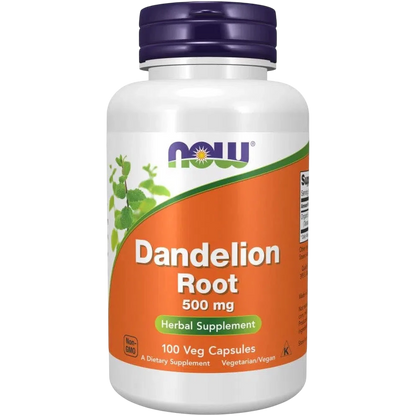 Diente de León Raiz Dandelion 500mg, 100 Vegcaps – NOW Foods-Wellu