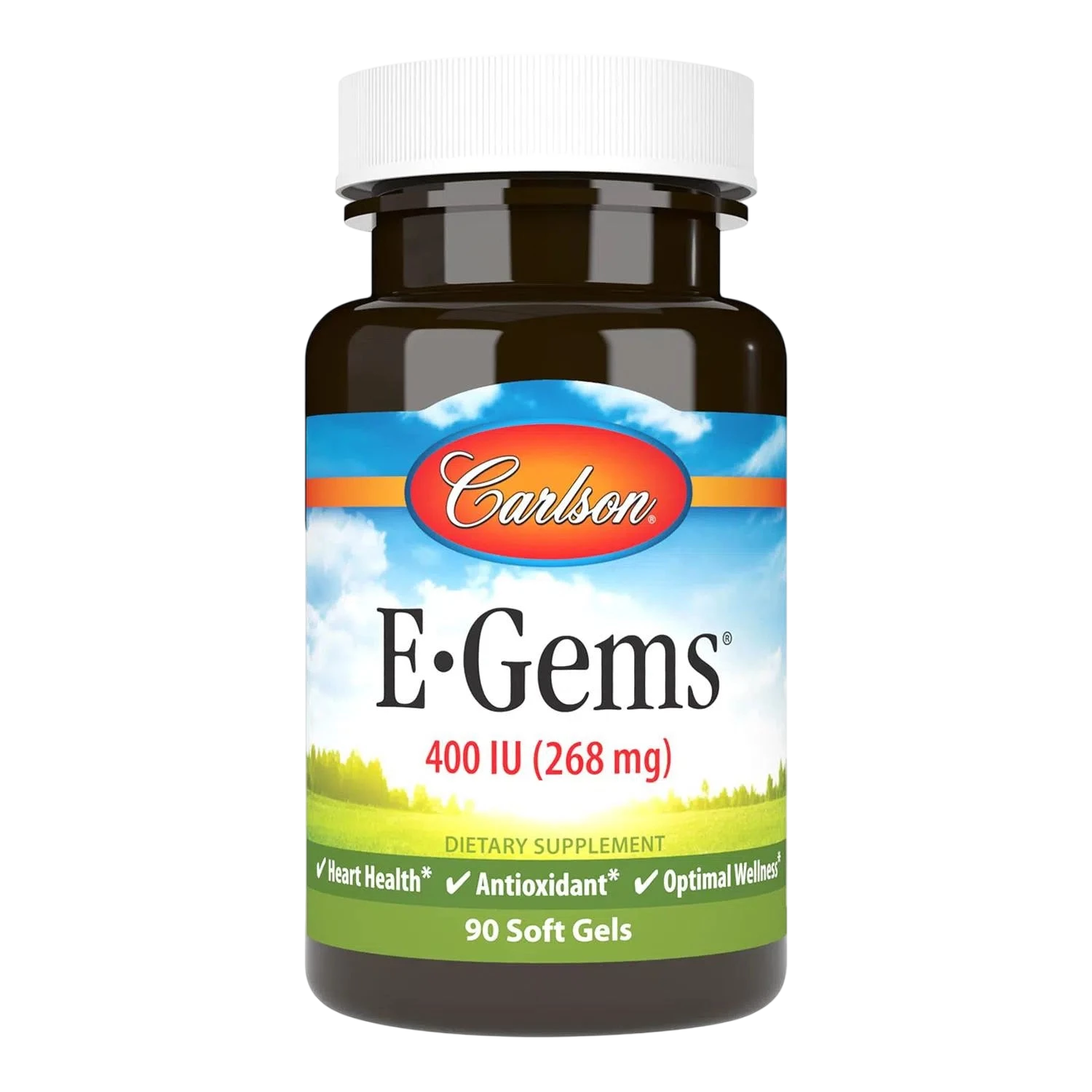 E-Gems 400 IU (Vitamina E) 268 mg, 90 Softgel – Carlson Labs-Wellu