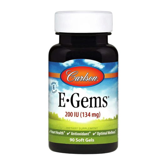 E-Gems Natural Vitamin E 200 IU, 90 Softgls – Carlson Labs-Wellu