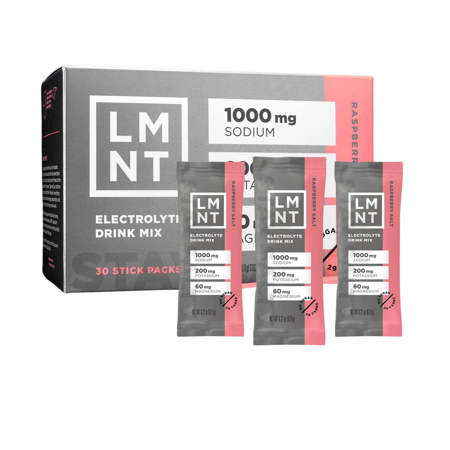 Electrolyte Drink Mix Raspberry, 6g (c/30 pz) – LMNT – Wellu