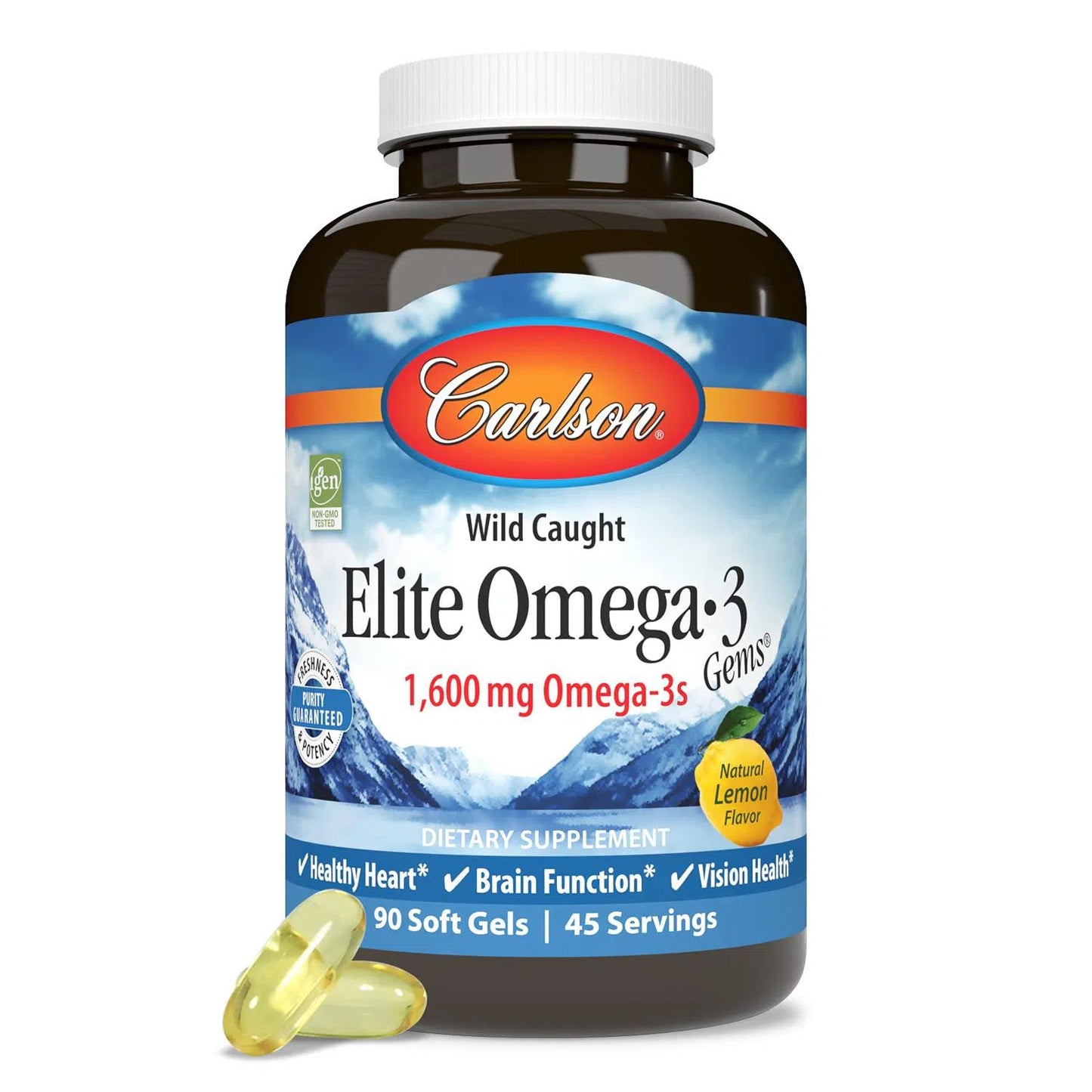 Elite Omega-3 Gems Fish Oil 1250Mg, 90 Softgels – Carlson Labs-Wellu