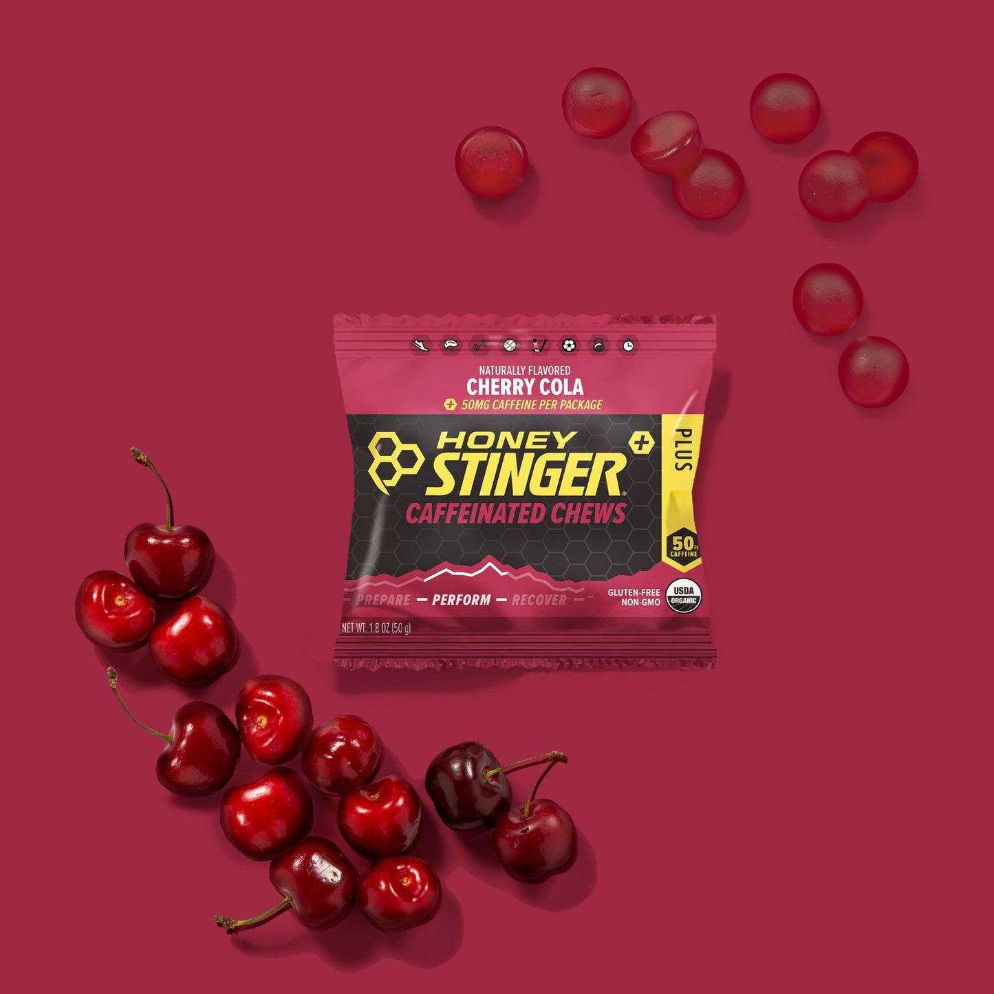 Energy Chews sabor Cherry Cola 50gr c/12 pz – Honey Stinger-Wellu