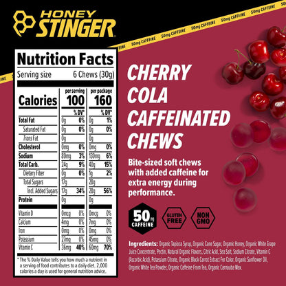 Energy Chews sabor Cherry Cola 50gr c/12 pz – Honey Stinger-Wellu