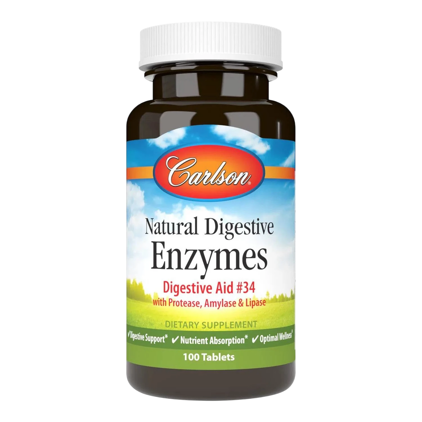 Enzimas Digestivas Naturales, 100 Tabletas – Carlson Labs-Wellu