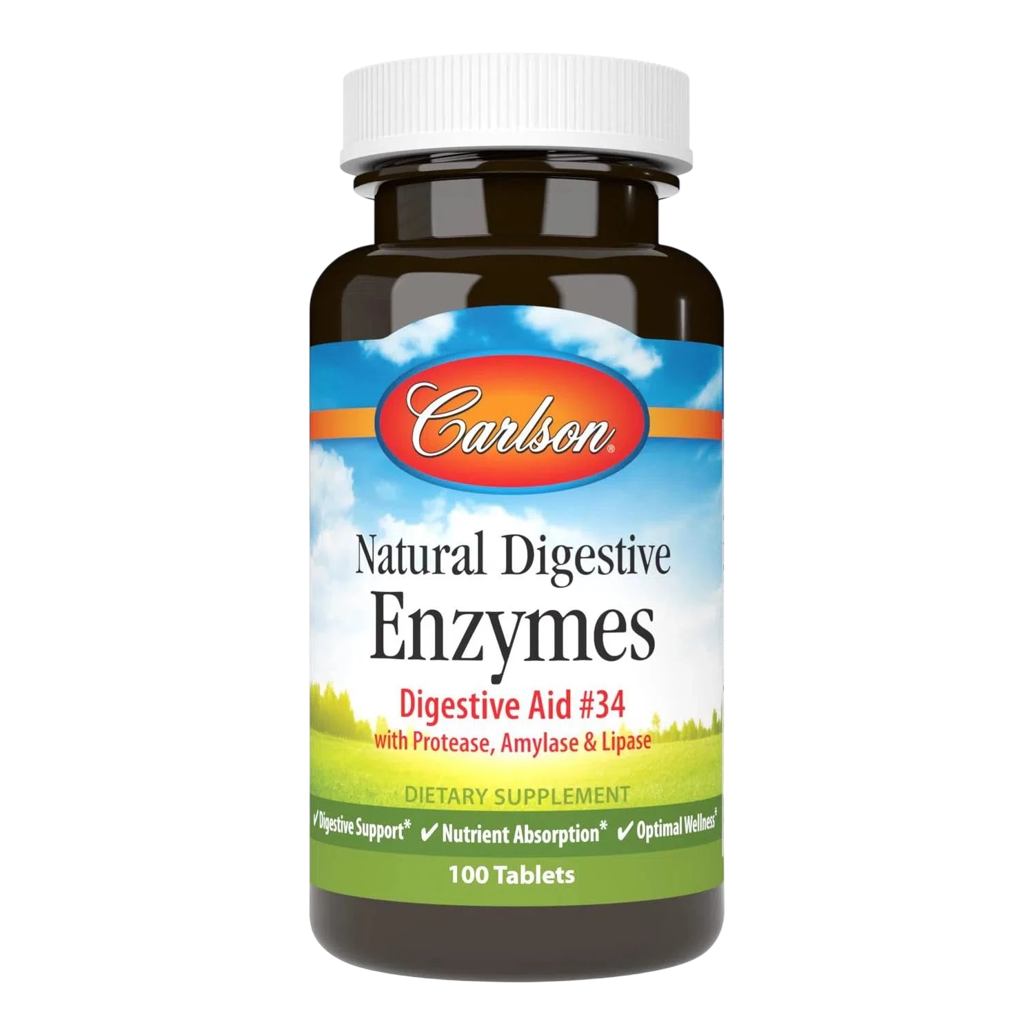 Enzimas Digestivas Naturales, 100 Tabletas – Carlson Labs-Wellu