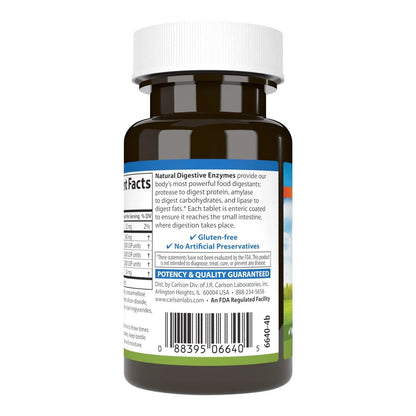 Enzimas Digestivas Naturales, 50 Tabletas – Carlson Labs-Wellu