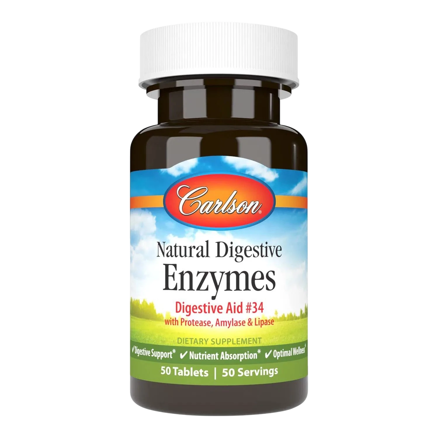 Enzimas Digestivas Naturales, 50 Tabletas – Carlson Labs-Wellu