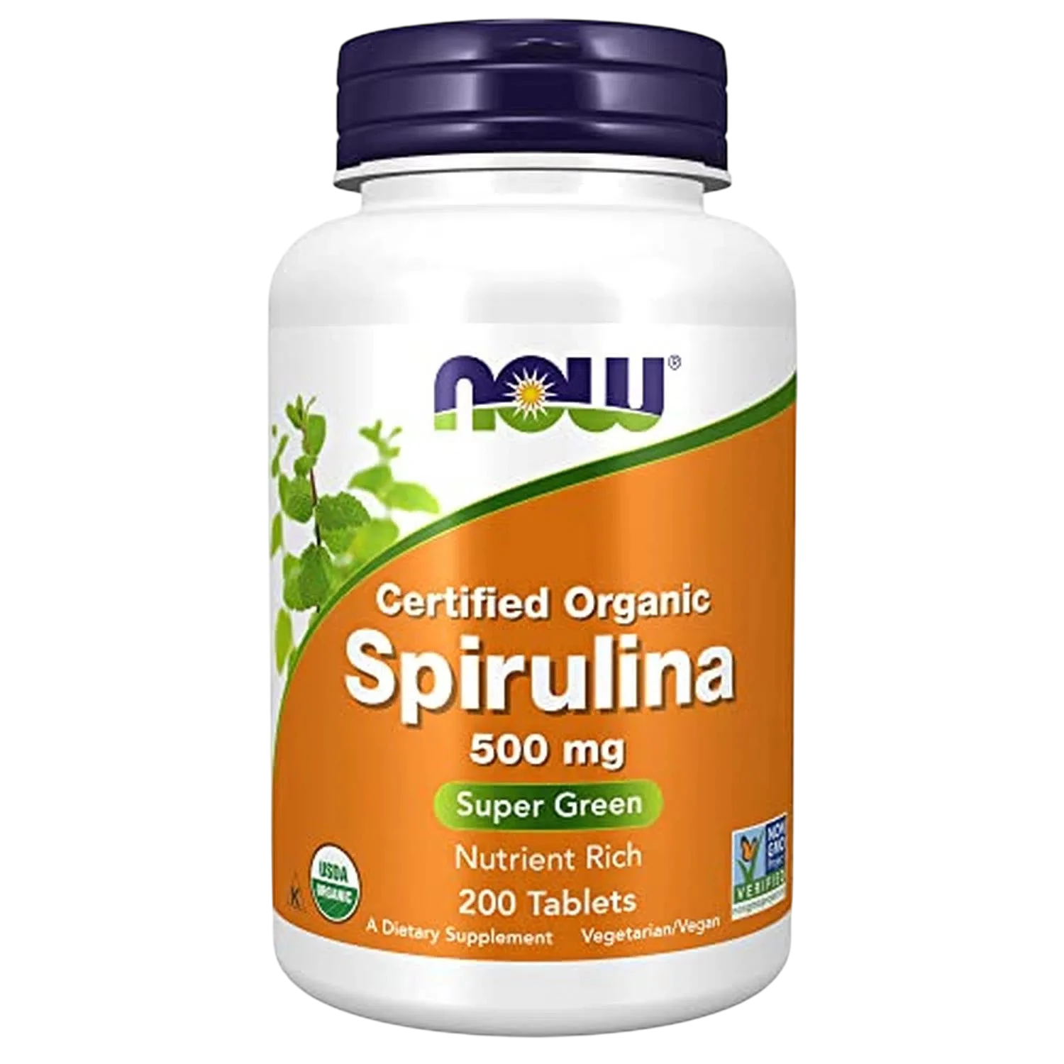 Espirulina 500 mg, orgánicos, 200 Tabletas – NOW Foods-Wellu