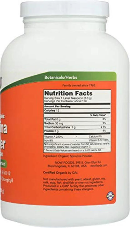 Espirulina Orgánica 454g – NOW Foods-Wellu