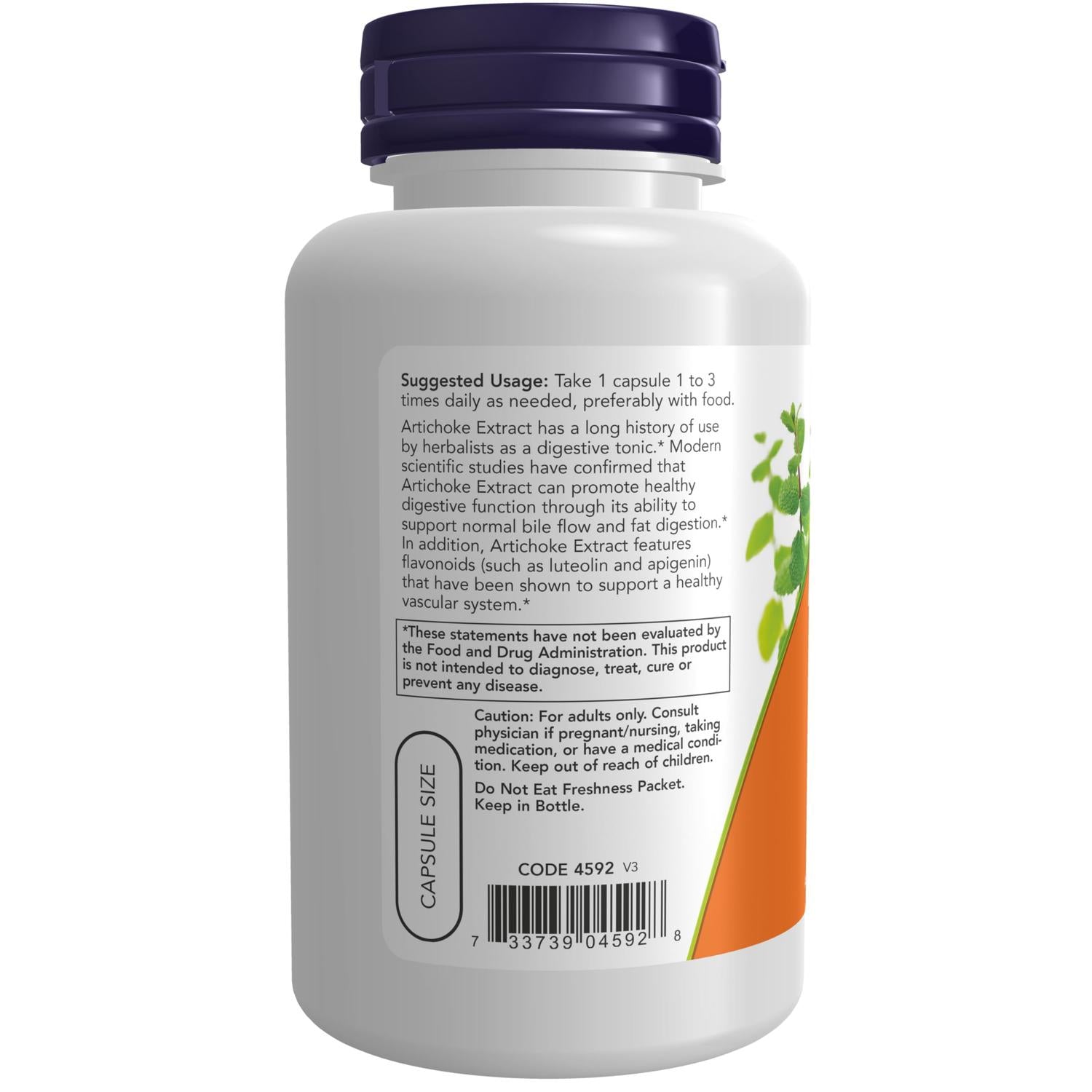 Extracto de Alcachofa 450mg, 90 cápsulas – NOW Foods-Wellu