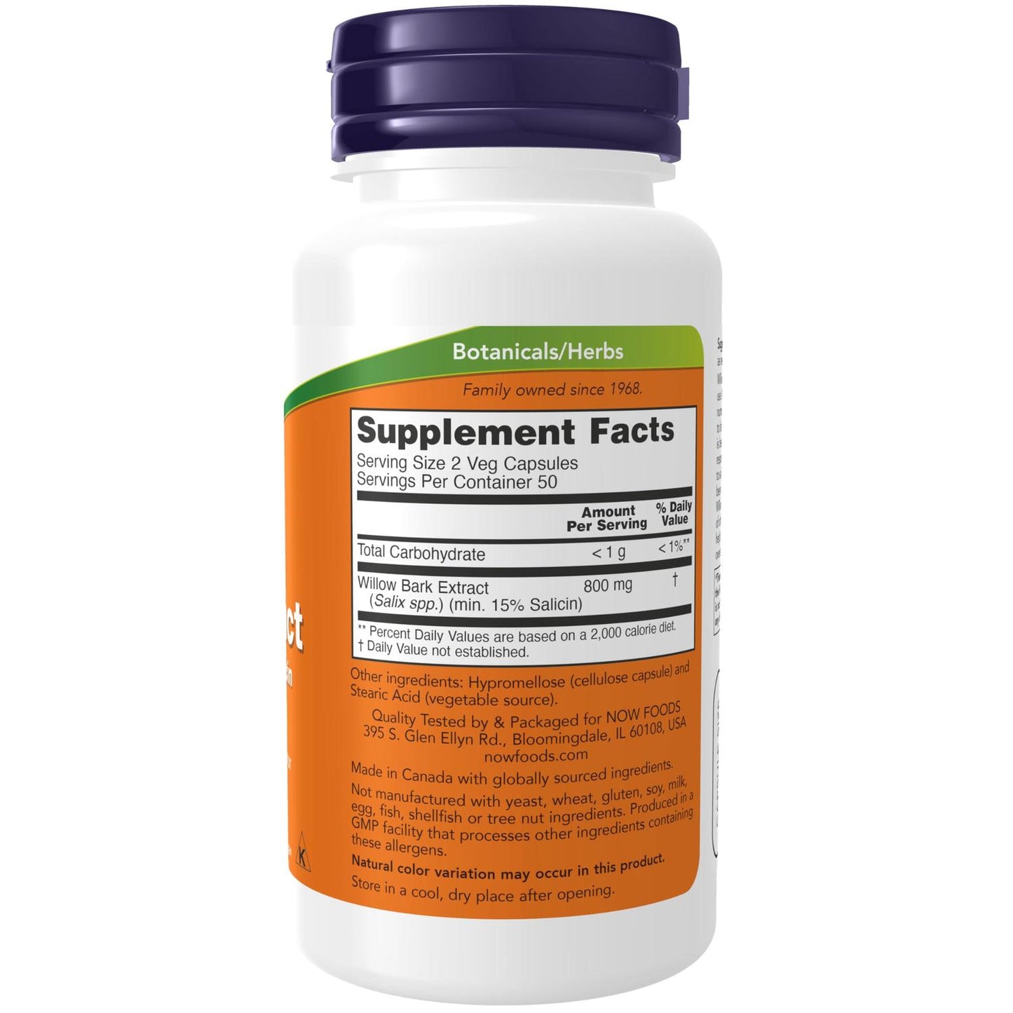 Extracto de Corteza de Sauce 400mg, 100 cápsulas – NOW Foods-Wellu