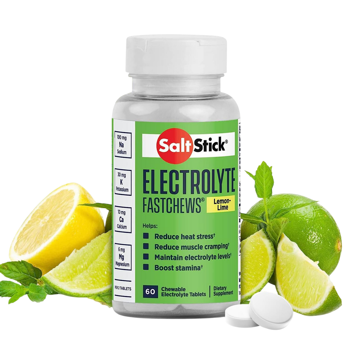 FastChews Electrolitos Limón, 60 tabletas – SaltStick-Wellu