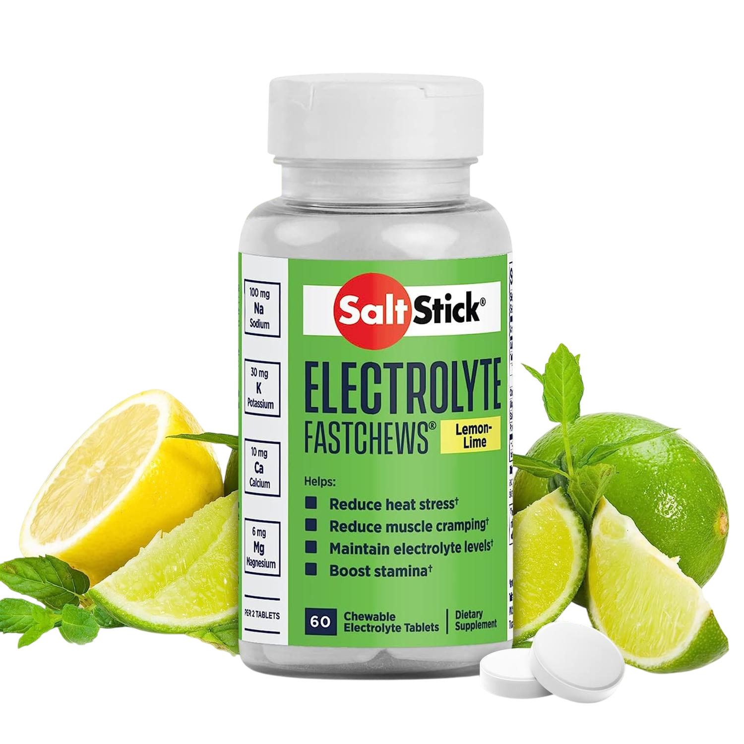 FastChews Electrolitos Limón, 60 tabletas – SaltStick-Wellu