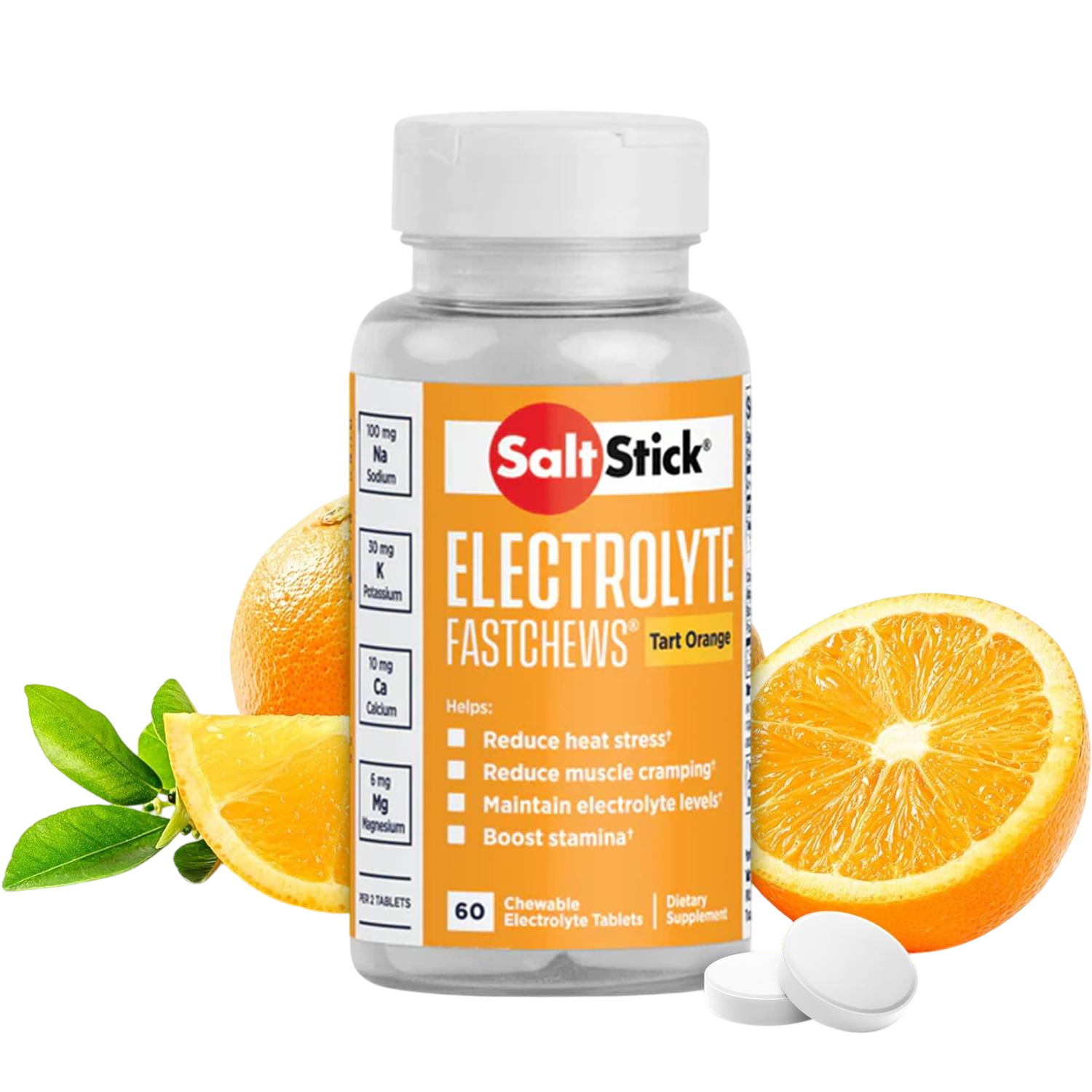 FastChews Electrolitos Naranja, 60 tabletas – SaltStick-Wellu