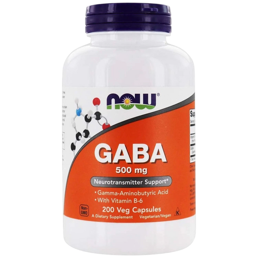 GABA de 500 mg, 200 Cápsulas Veg – NOW Foods-Wellu