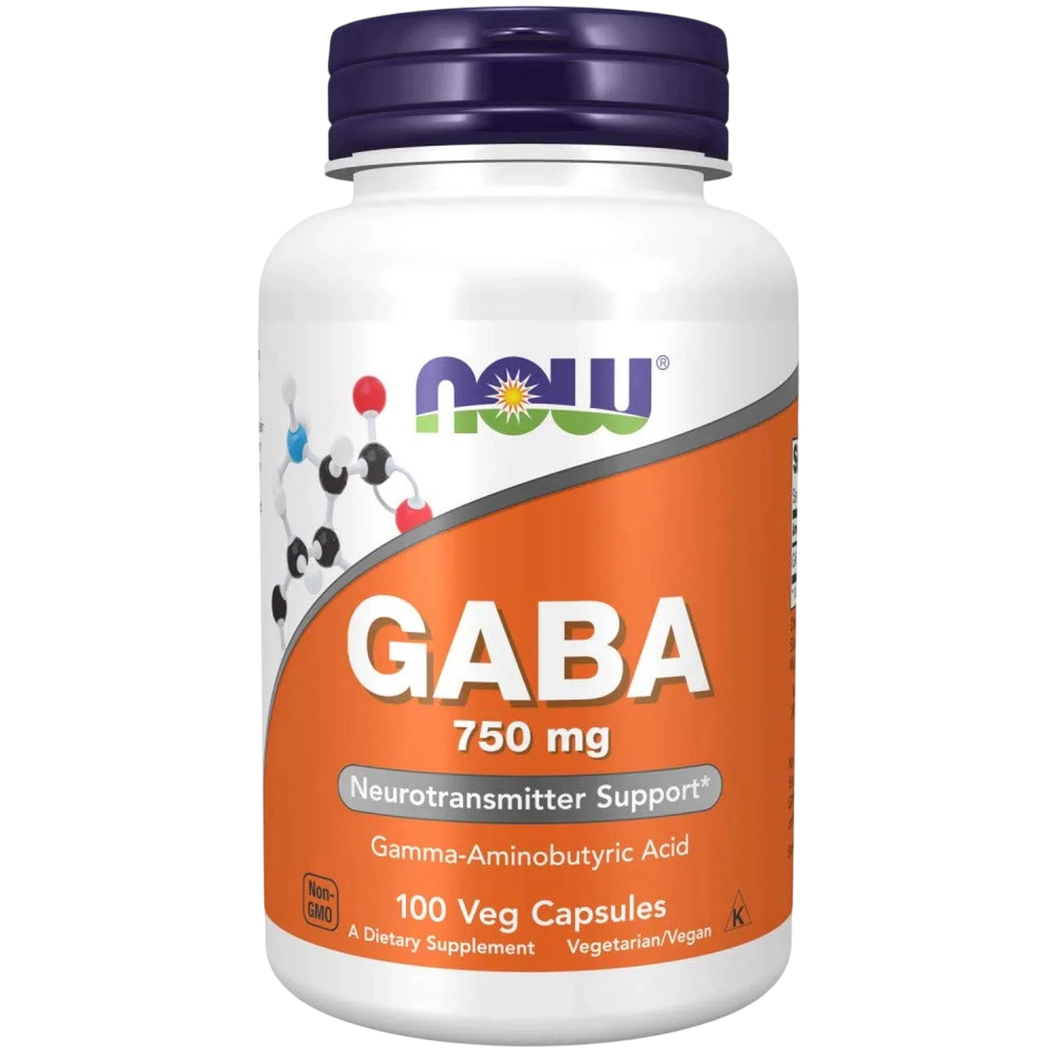 GABA de 750 mg, 100 Cápsulas Veg – NOW Foods-Wellu