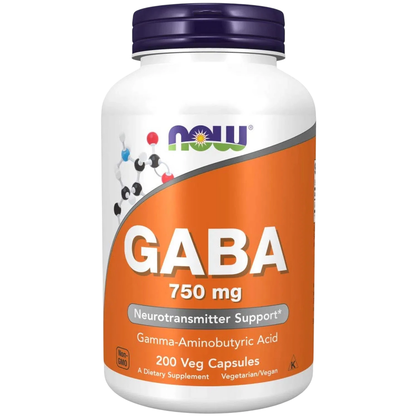 GABA de 750 mg, 200 Cápsulas Veg – NOW Foods-Wellu