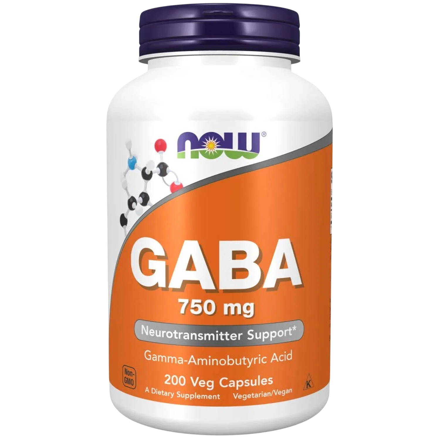 GABA de 750 mg, 200 Cápsulas Veg – NOW Foods-Wellu