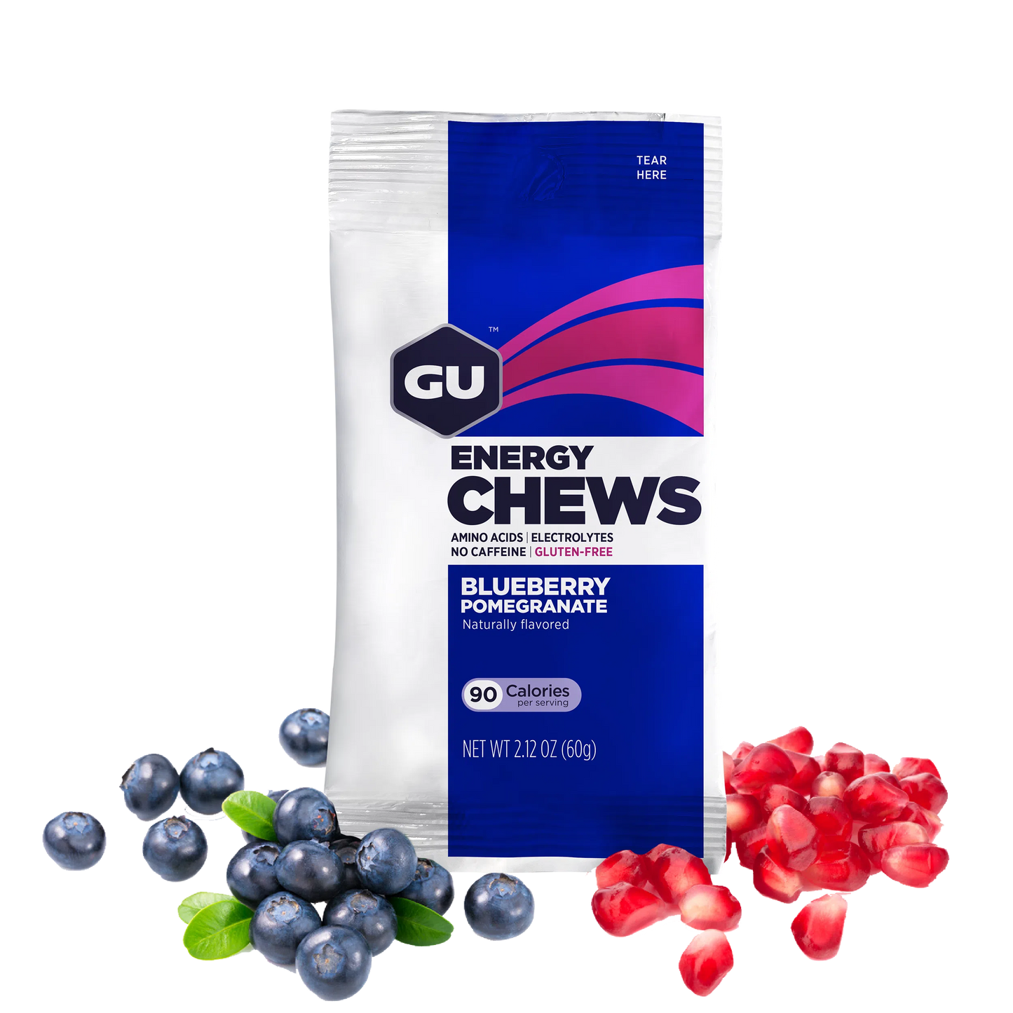 GU Chews Energía Blueberry, 720g (12 bolsas 60g) – GU Energy-Wellu