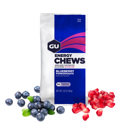 GU Chews Energía Blueberry, 720g (12 bolsas 60g) – GU Energy-Wellu