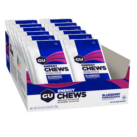 GU Chews Energía Blueberry, 720g (12 bolsas 60g) – GU Energy-Wellu