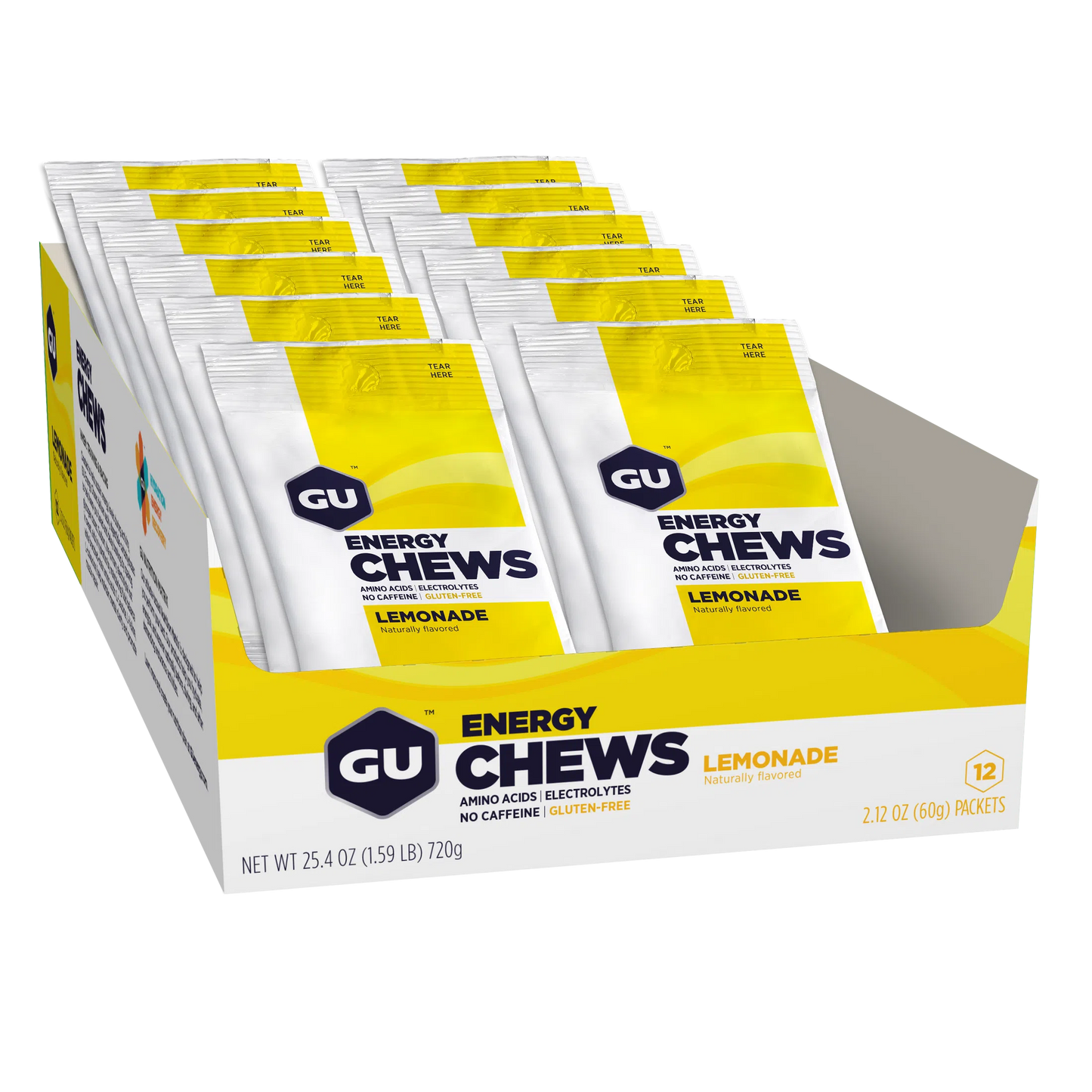 GU Chews Energía Lemonade, 720g (12 bolsas 60g) – GU Energy-Wellu