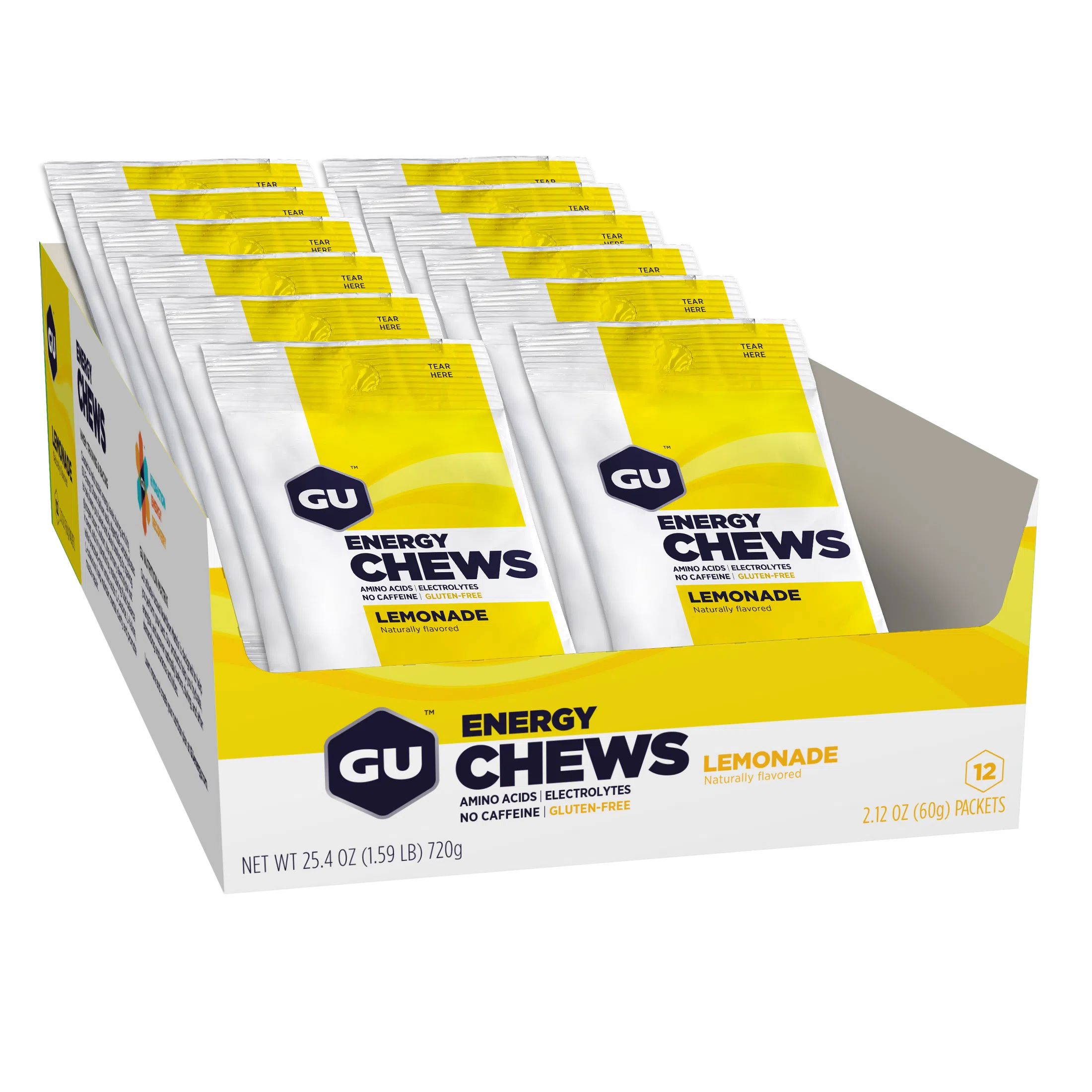 GU Chews Energía Lemonade, 720g (12 bolsas 60g) – GU Energy-Wellu