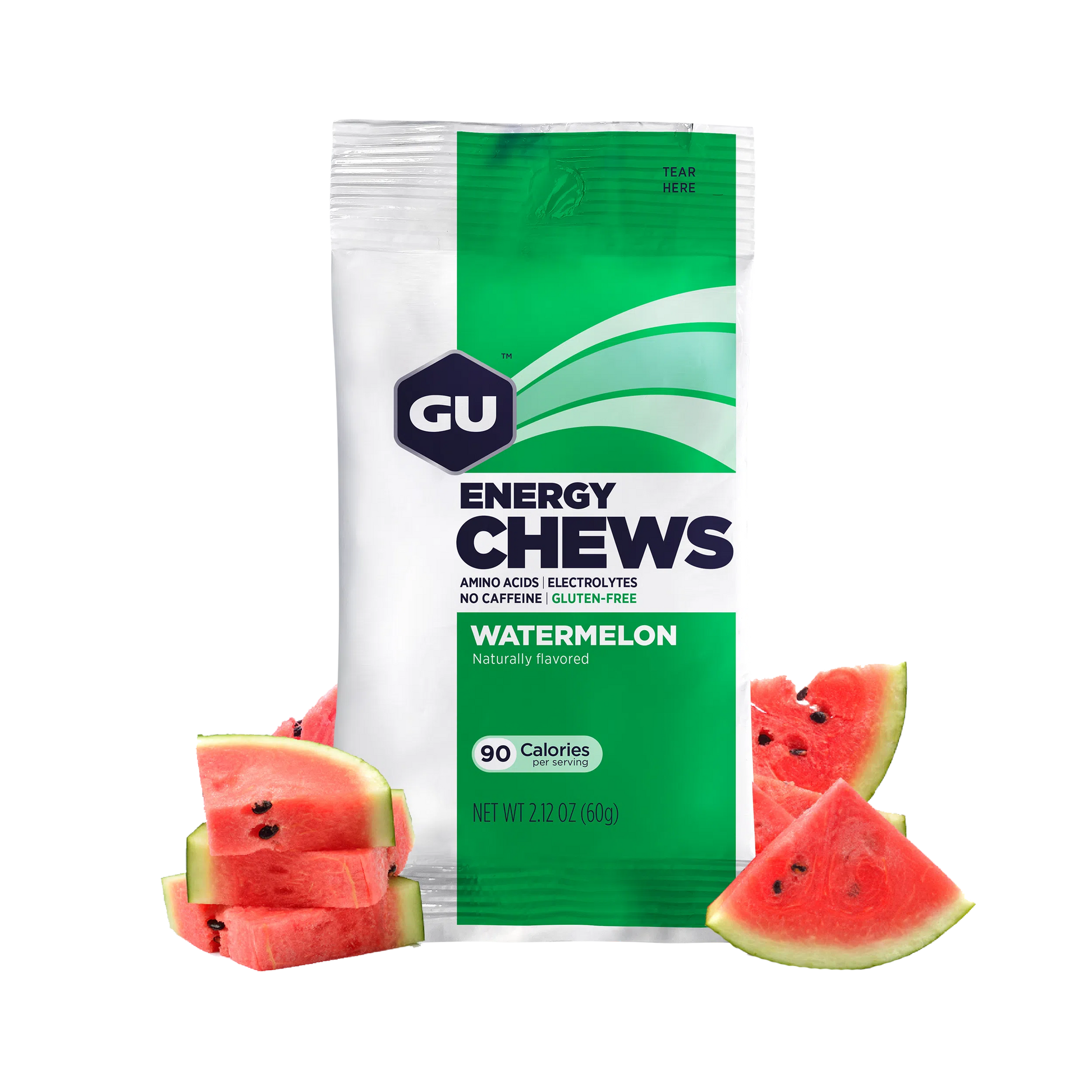 GU Chews Energía Watermelon, 720g (12 bolsas 60g) – GU Energy-Wellu