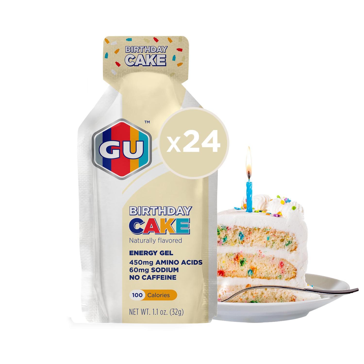 GU Gel Energía, Birthday Cake 768g (24 gels 32g) – GU Energy-Wellu