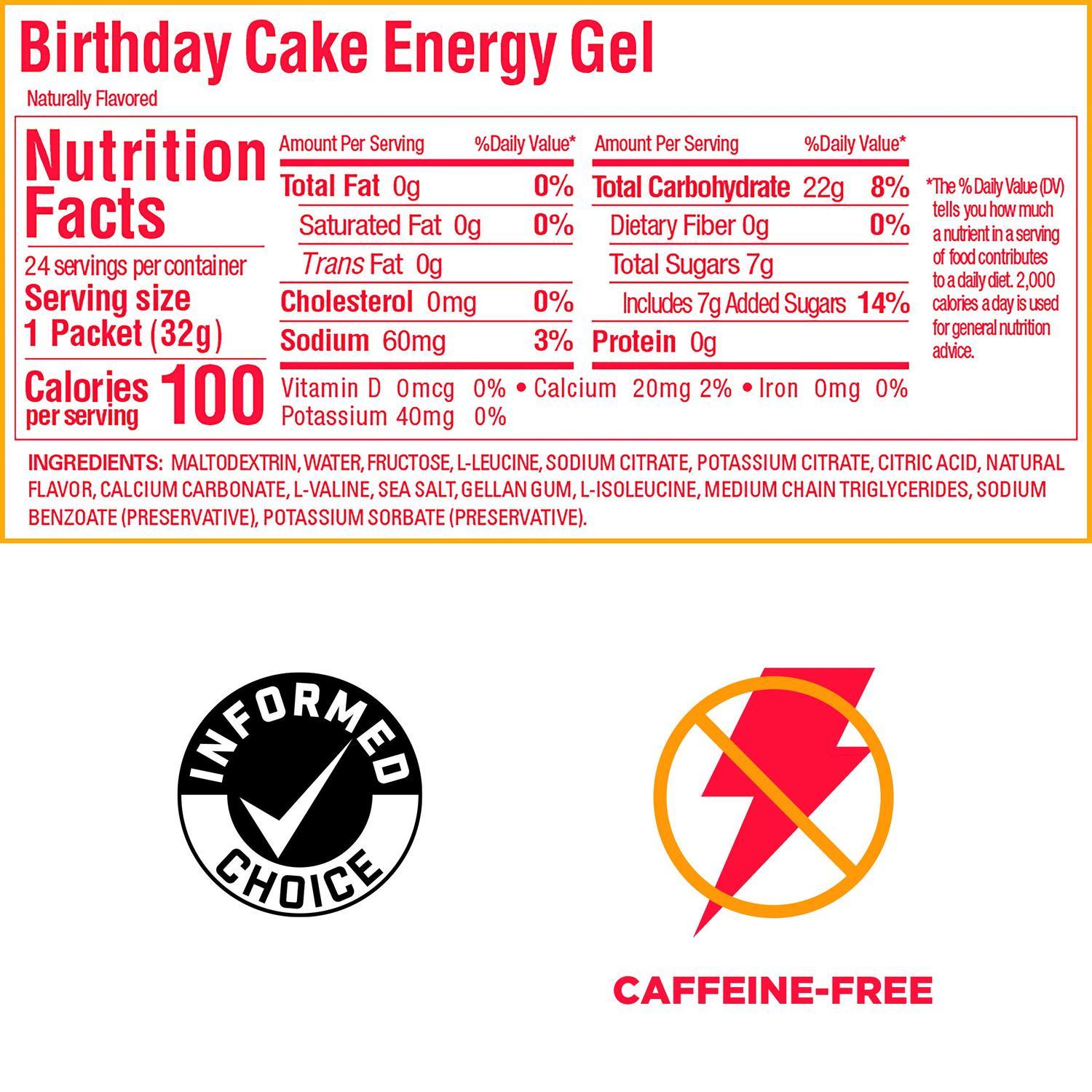GU Gel Energía, Birthday Cake 768g (24 gels 32g) – GU Energy-Wellu