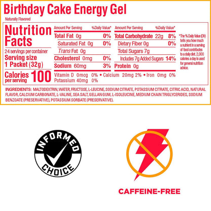 GU Gel Energía, Birthday Cake 768g (24 gels 32g) – GU Energy-Wellu