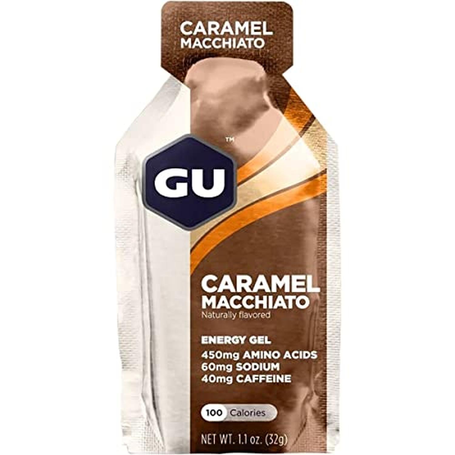 GU Gel Energía, Caramel Machiatto (40 mg Cafeína) 768g (24 gels 32g) – GU Energy-Wellu