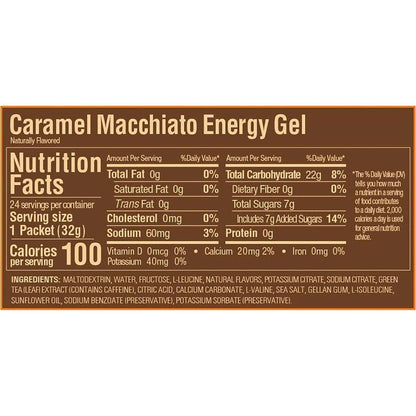 GU Gel Energía, Caramel Machiatto (40 mg Cafeína) 768g (24 gels 32g) – GU Energy-Wellu