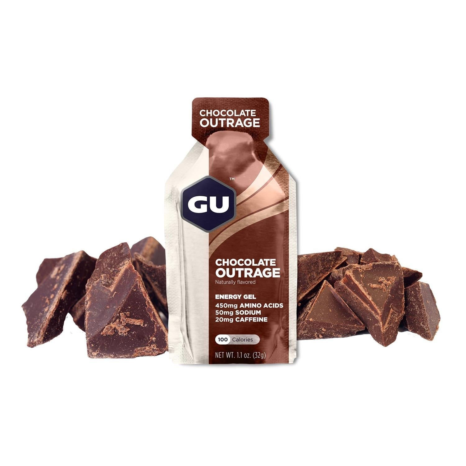 GU Gel Energía, Chocolate (20 mg Cafeína) 768g (24 gels 32g) – GU Energy-Wellu