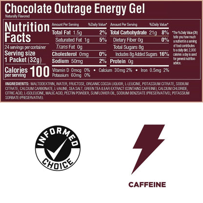 GU Gel Energía, Chocolate (20 mg Cafeína) 768g (24 gels 32g) – GU Energy-Wellu