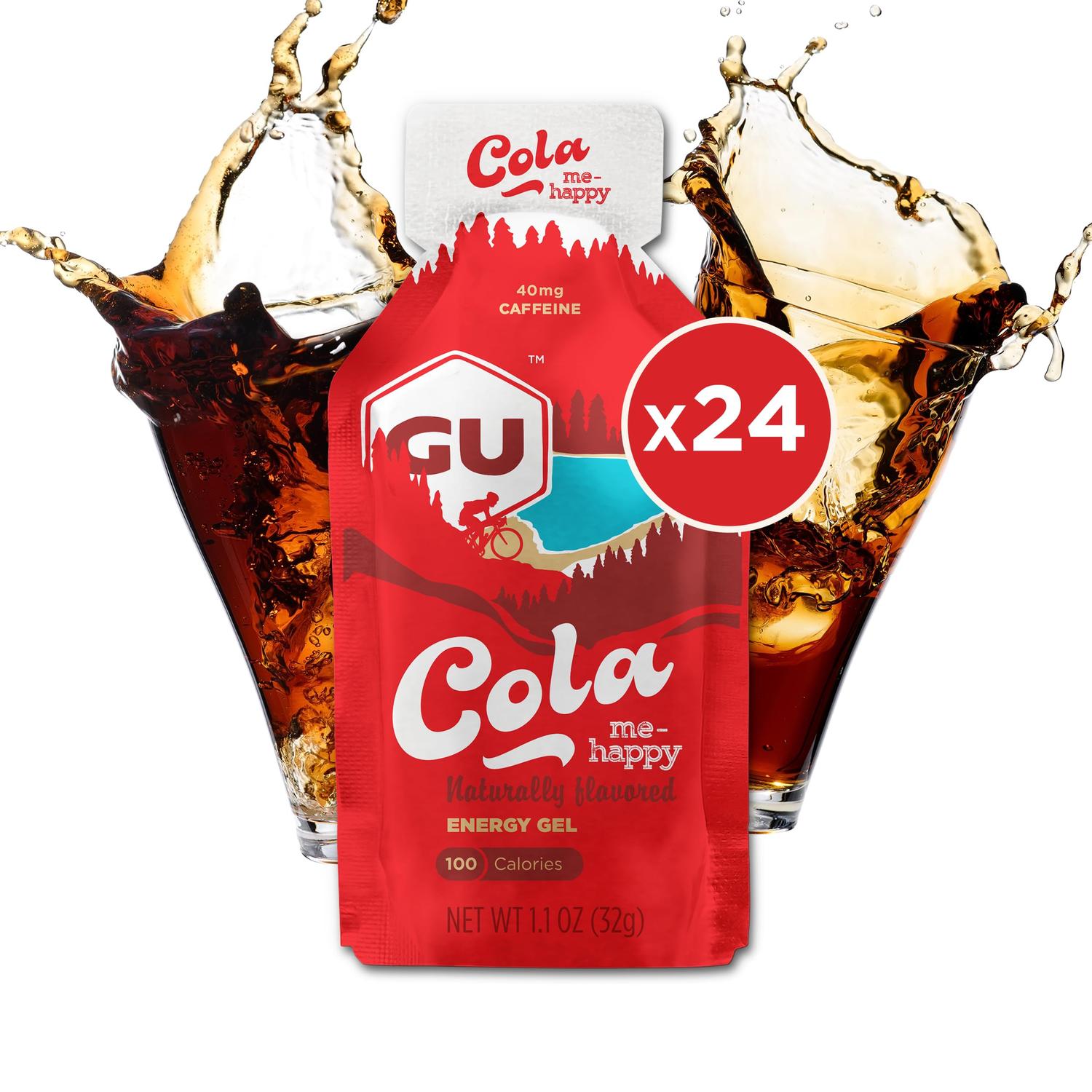 GU Gel Energía, Cola Me Happy (40 mg Cafeína) 768g (24 gels 32g) – GU Energy-Wellu