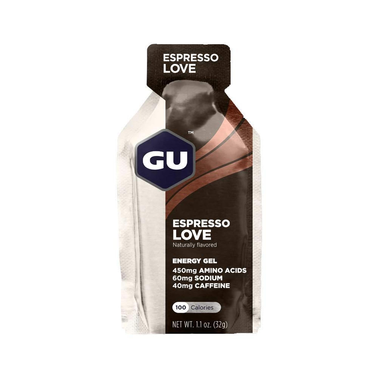 GU Gel Energía, Espresso Love (40 mg Cafeína) 768g (24 gels 32g) – GU Energy-Wellu