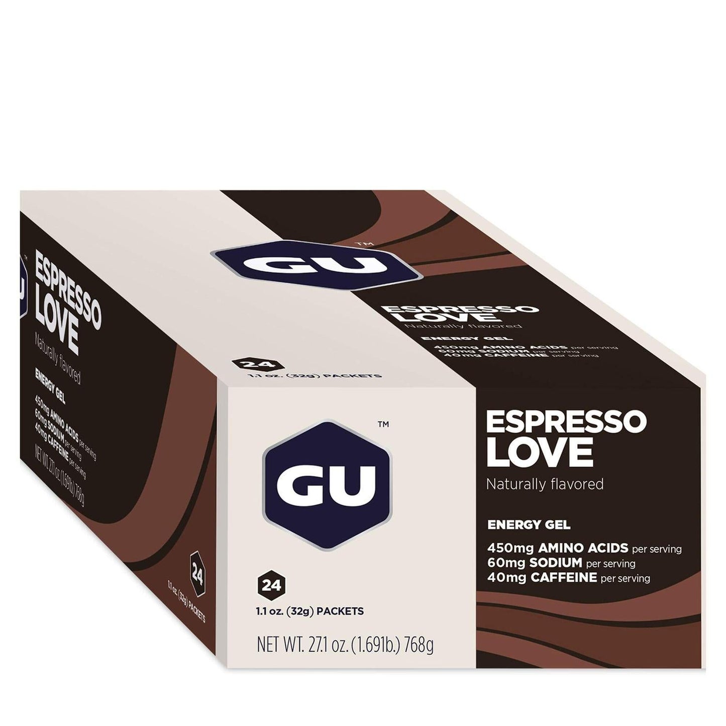 GU Gel Energía, Espresso Love (40 mg Cafeína) 768g (24 gels 32g) – GU Energy-Wellu