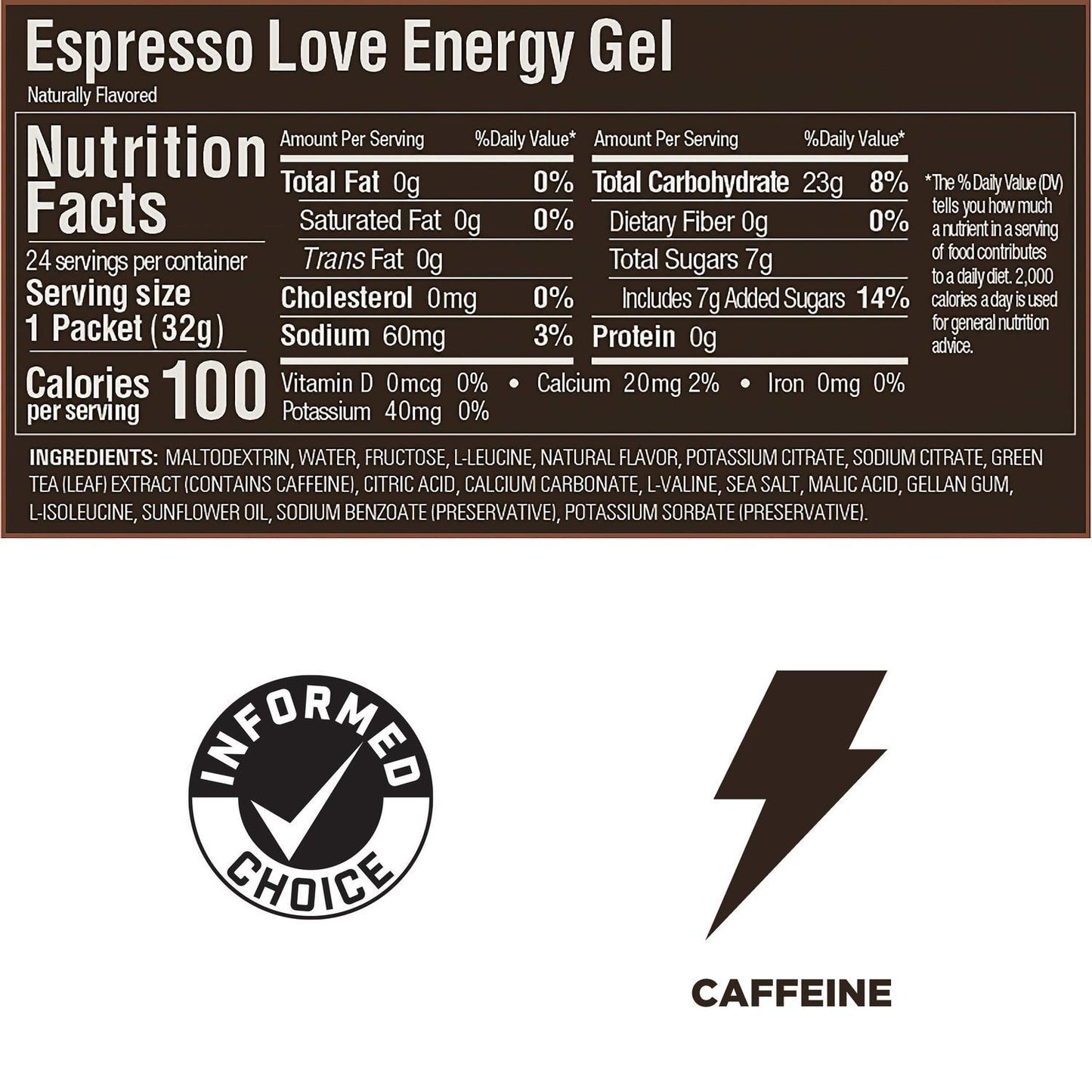GU Gel Energía, Espresso Love (40 mg Cafeína) 768g (24 gels 32g) – GU Energy-Wellu