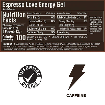 GU Gel Energía, Espresso Love (40 mg Cafeína) 768g (24 gels 32g) – GU Energy-Wellu
