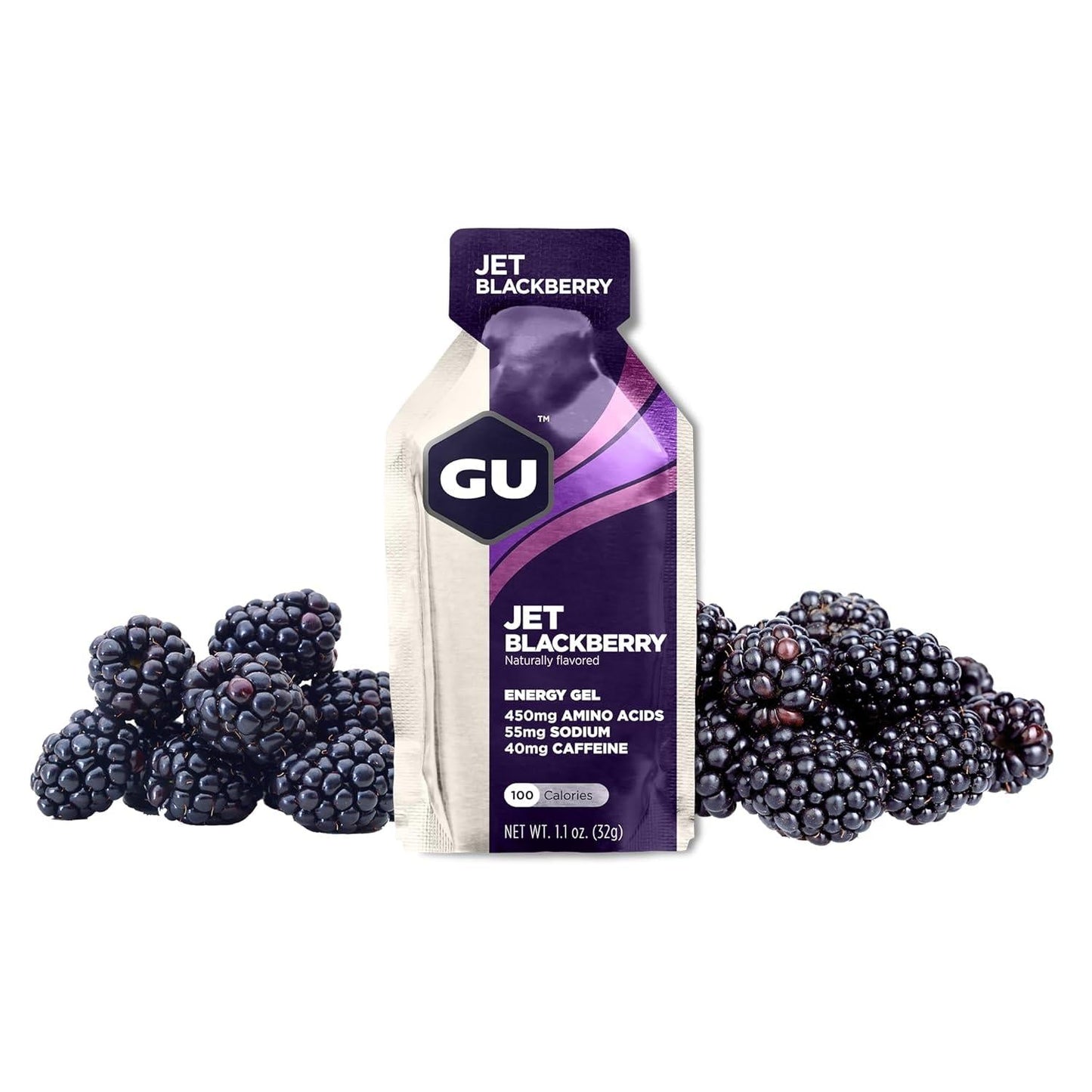 GU Gel Energía, Jet Blackberry (40 mg Cafeína) 32g – GU Energy-Wellu