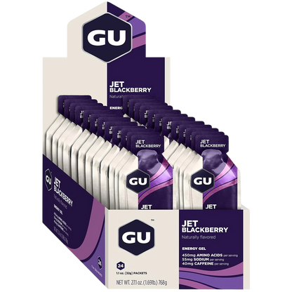 GU Gel Energía, Jet Blackberry (40 mg Cafeína) 768g (24 gels 32g) – GU Energy-Wellu