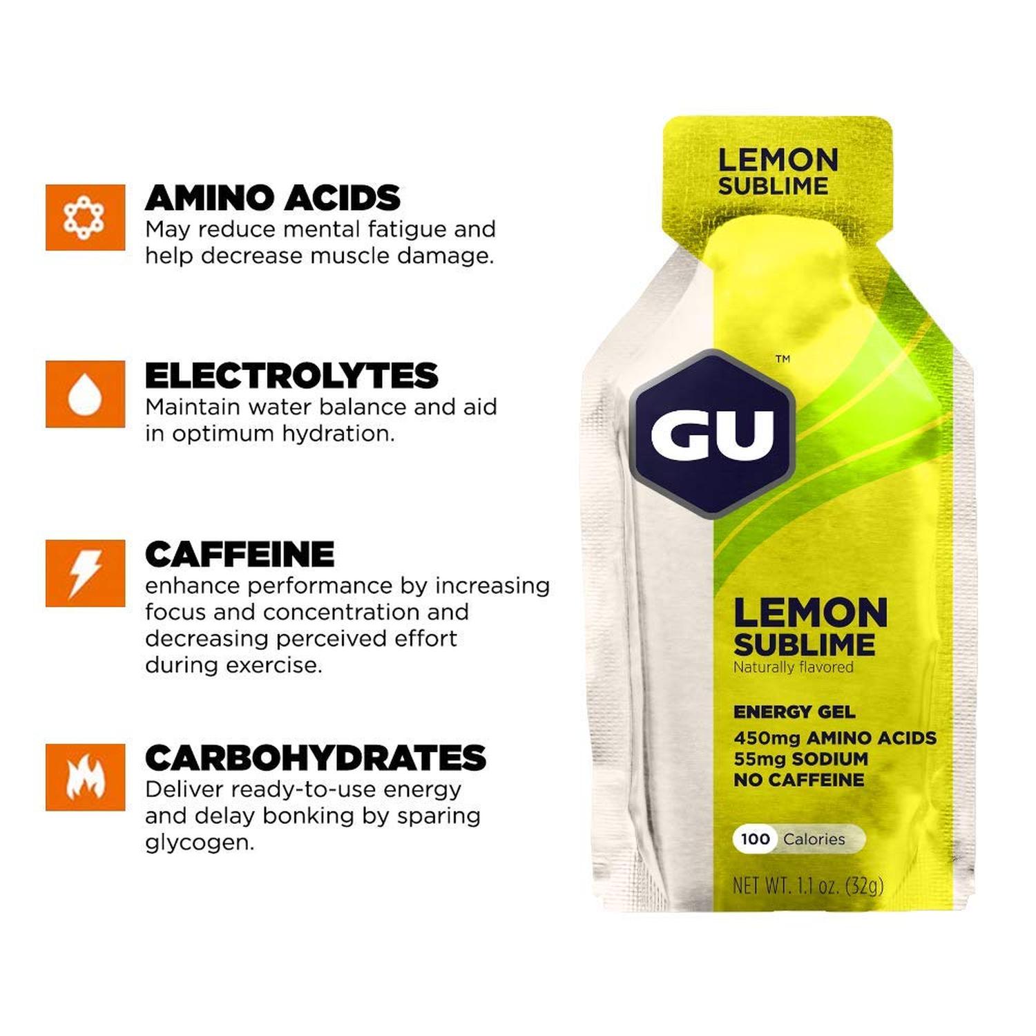 GU Gel Energía, Lemon Sublime 32g – GU Energy-Wellu