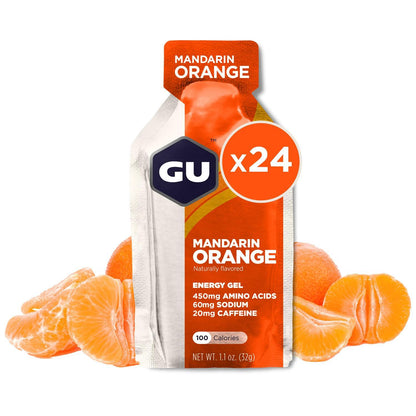 GU Gel Energía, Mandarin Orange (20 mg Cafeína) 768g (24 gels 32g) – GU Energy-Wellu