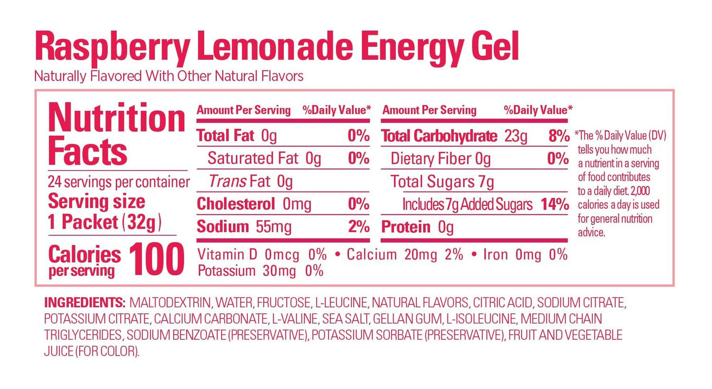 GU Gel Energía, Raspberry Lemonade 32g – GU Energy-Wellu