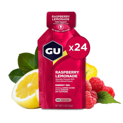 GU Gel Energía, Raspberry Lemonade 768g (24 gels 32g) – GU Energy-Wellu