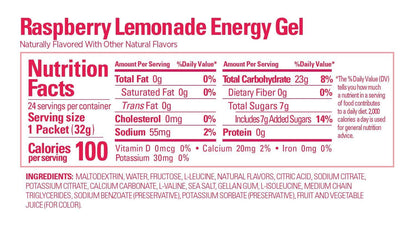 GU Gel Energía, Raspberry Lemonade 768g (24 gels 32g) – GU Energy-Wellu