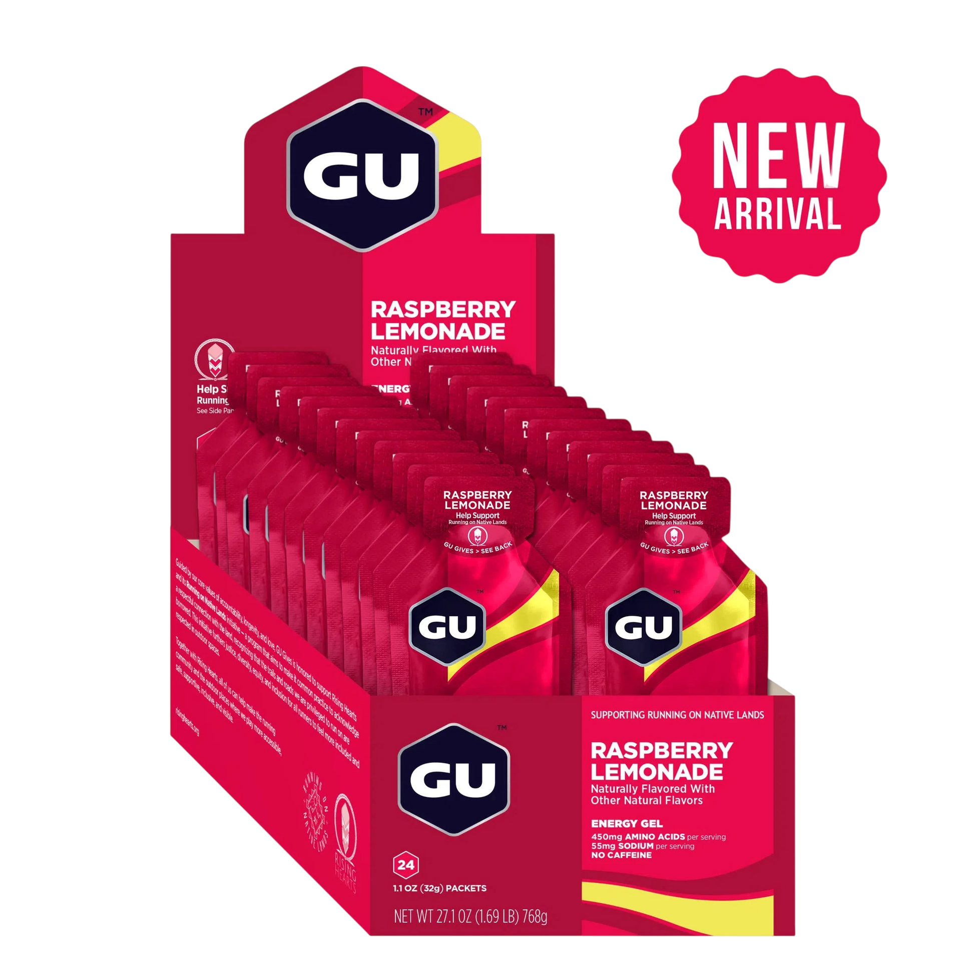 GU Gel Energía, Raspberry Lemonade 768g (24 gels 32g) – GU Energy-Wellu